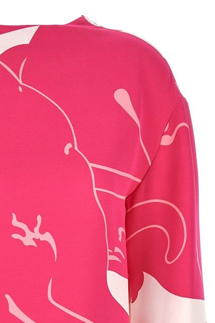 Valentino o1s22i1n0924 Cady Panther Blouse in Fuchsia Size M / US 6-8 / IT 42-44 - 4 Thumbnail