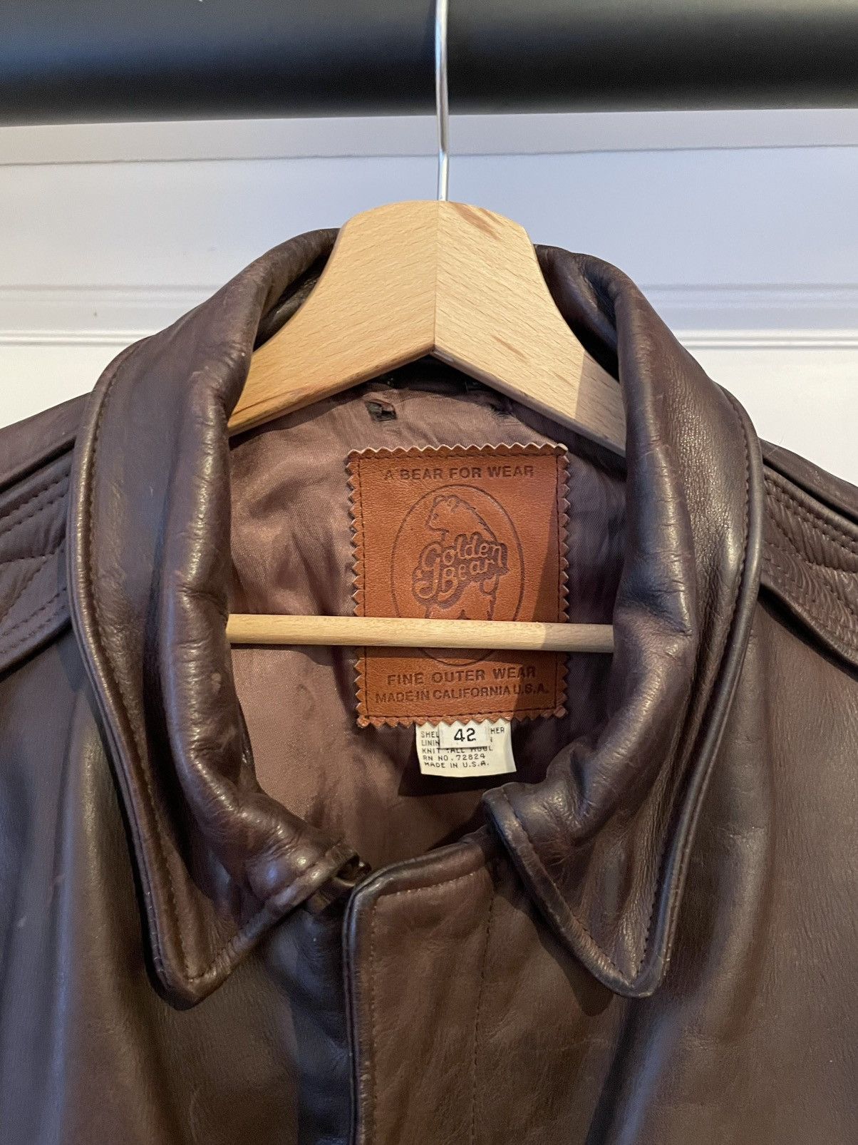 Golden Bear Vintage Golden Bear A2 Leather Military Flight Bomber Jacket Size US M / EU 48-50 / 2 - 4 Thumbnail