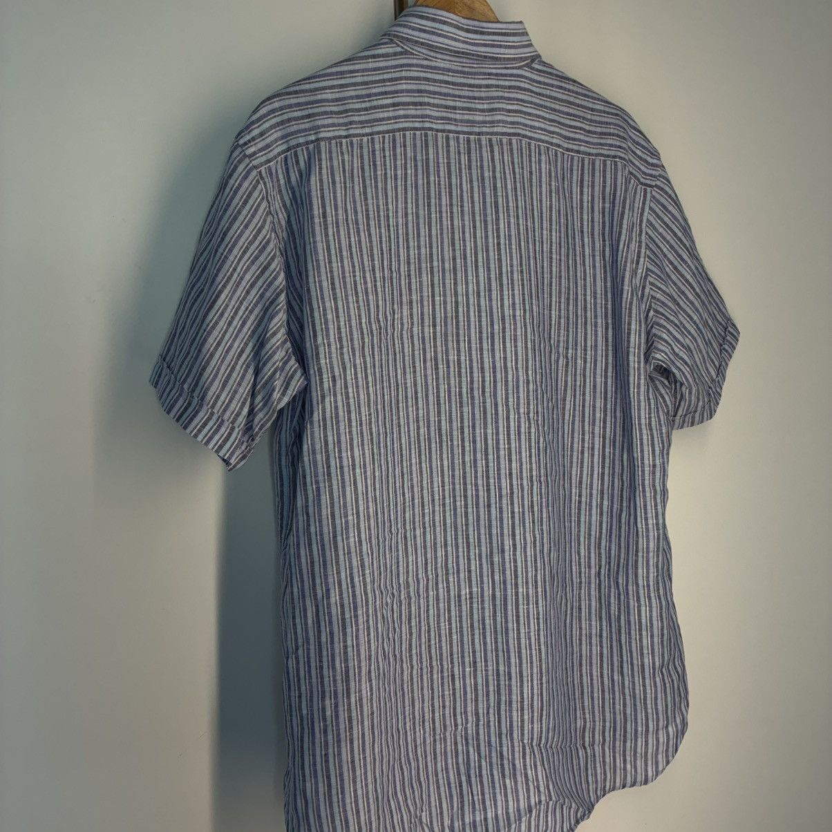 Etro Etro Milano 100% Linen Striped SS Shirt - Slim Fit XL Size US XL / EU 56 / 4 - 7 Thumbnail