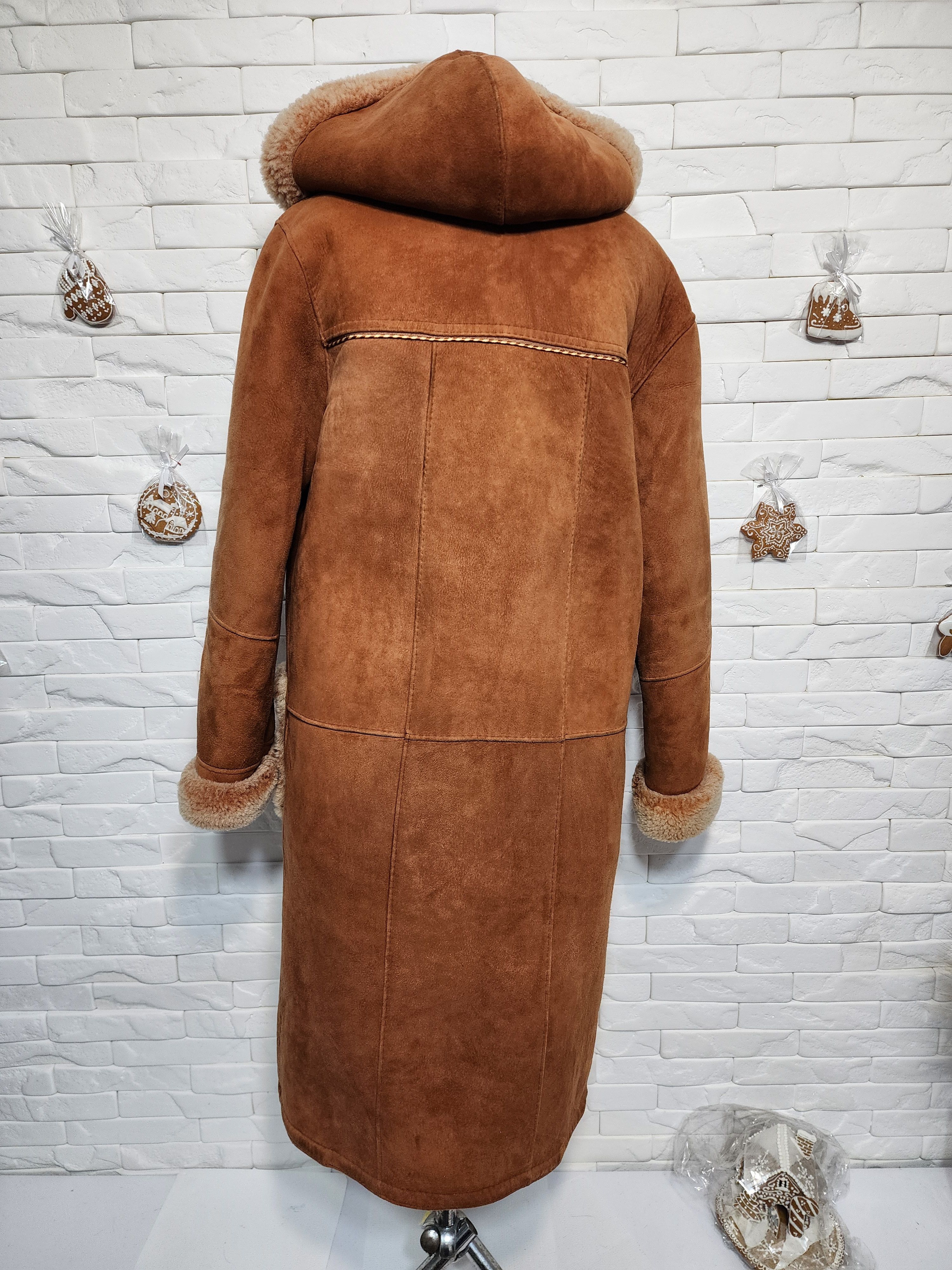 Furla Brown Sheepskin Coat: Women's Warm Fur Hooded Coat Size XL / US 12-14 / IT 48-50 - 4 Thumbnail