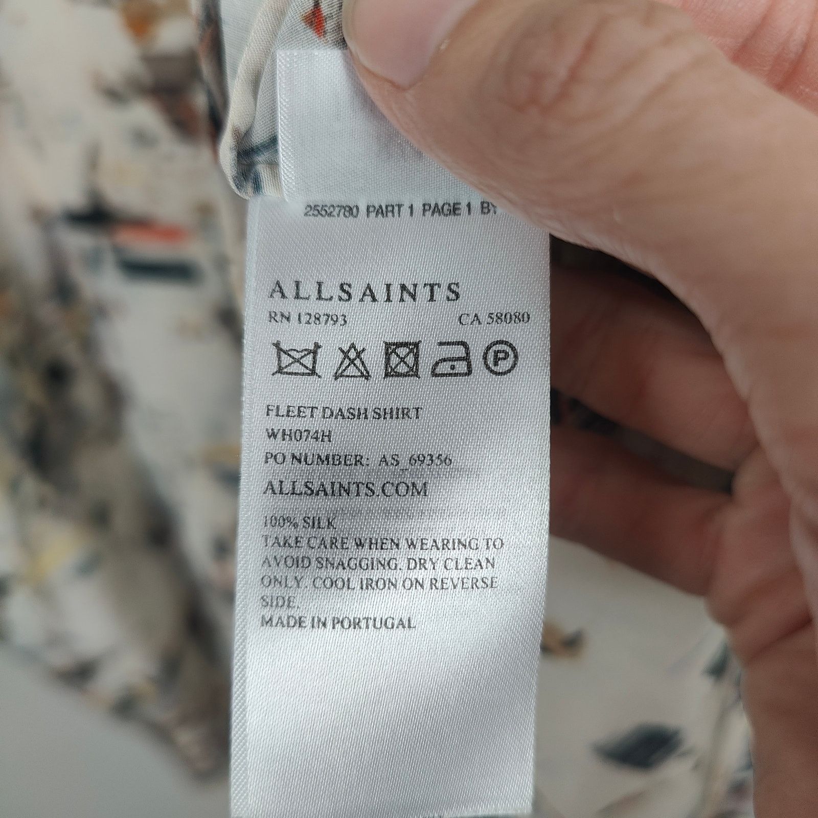 Allsaints AllSaints Fleet Dash Shirt Womens 4 100% Silk Size S / US 4 / IT 40 - 7 Thumbnail