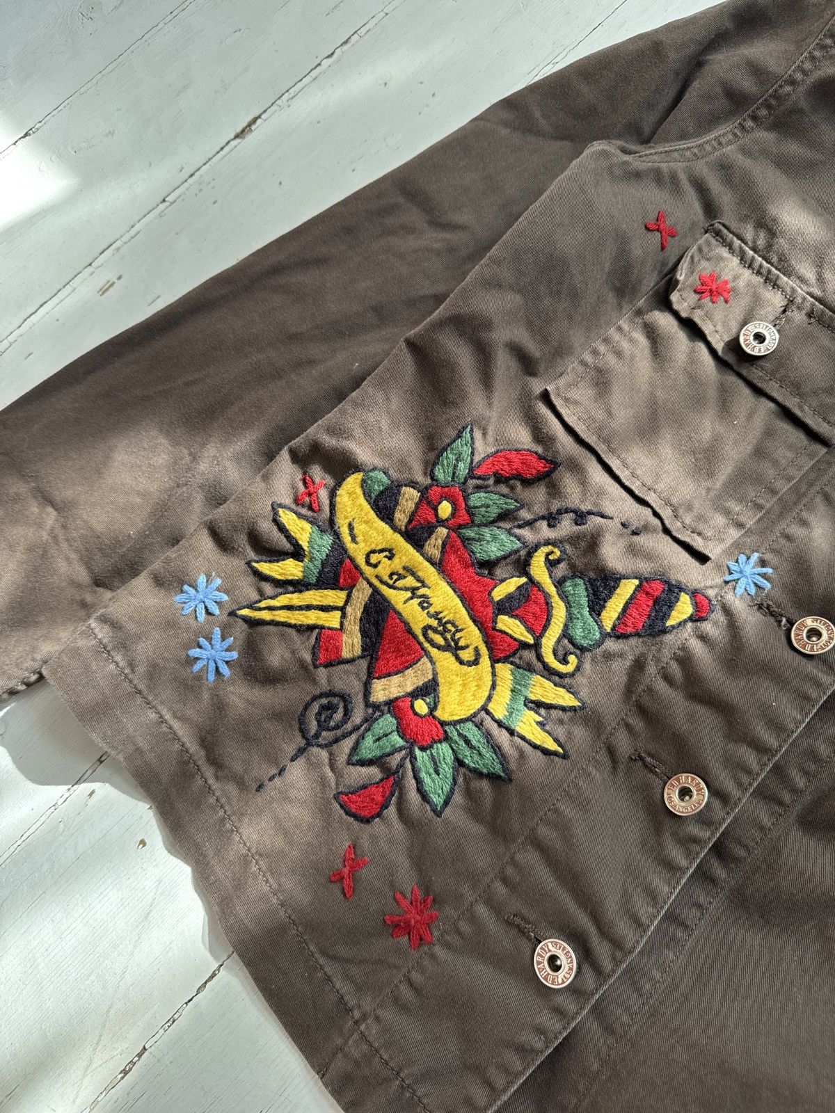 Ed Hardy VINTAGE ED HARDY EMBROIDERED LOGO 2000s BUTTON UP JACKET Size M / US 6-8 / IT 42-44 - 9 Thumbnail