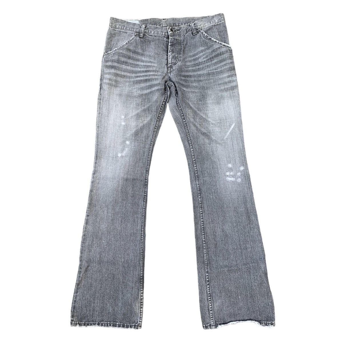 image of Attachment Distressed Denim Pants in Grey, Men's (Size 32)