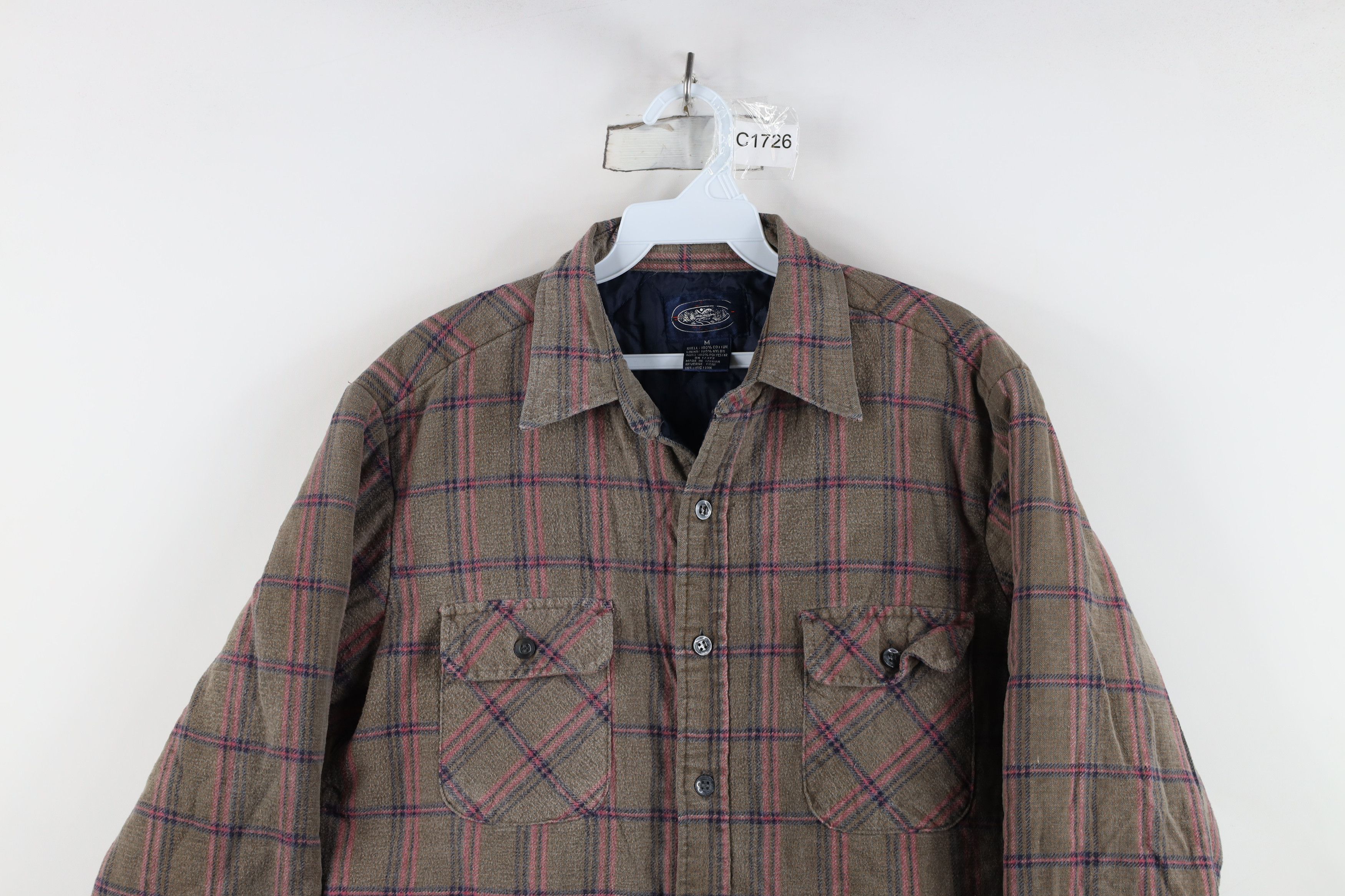 Vintage Vintage 90s Streetwear Quilted Flannel Shirt Jacket Shacket Size US M / EU 48-50 / 2 - 2 Thumbnail
