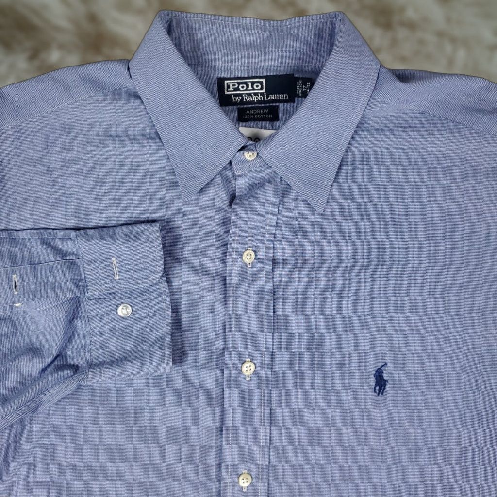 Ralph Lauren Ralph Lauren Shirt Mens Size 17 Blue Dress Shirt Button Down Collared Long Sleeve 17 In Navy Blue American Classic Modern Vintage No Size 46R - 1 Thumbnail