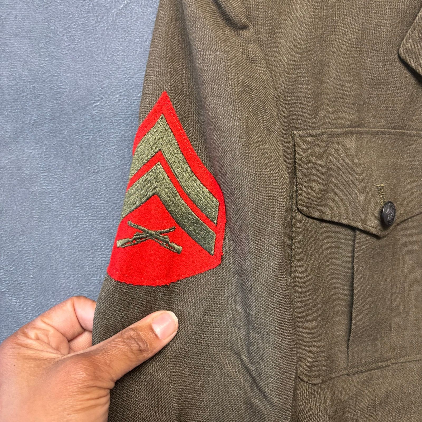 Other Vintage US Marine Corps Coat 100% Wool Serge Padded Interior Size US S / EU 44-46 / 1 - 5 Thumbnail