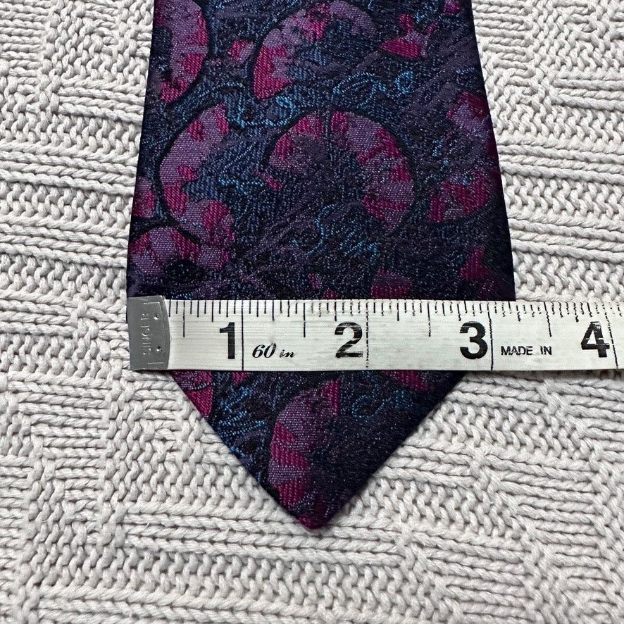 Vintage Vintage Piero Como purple metallic abstract print silk tie Size ONE SIZE - 5 Thumbnail