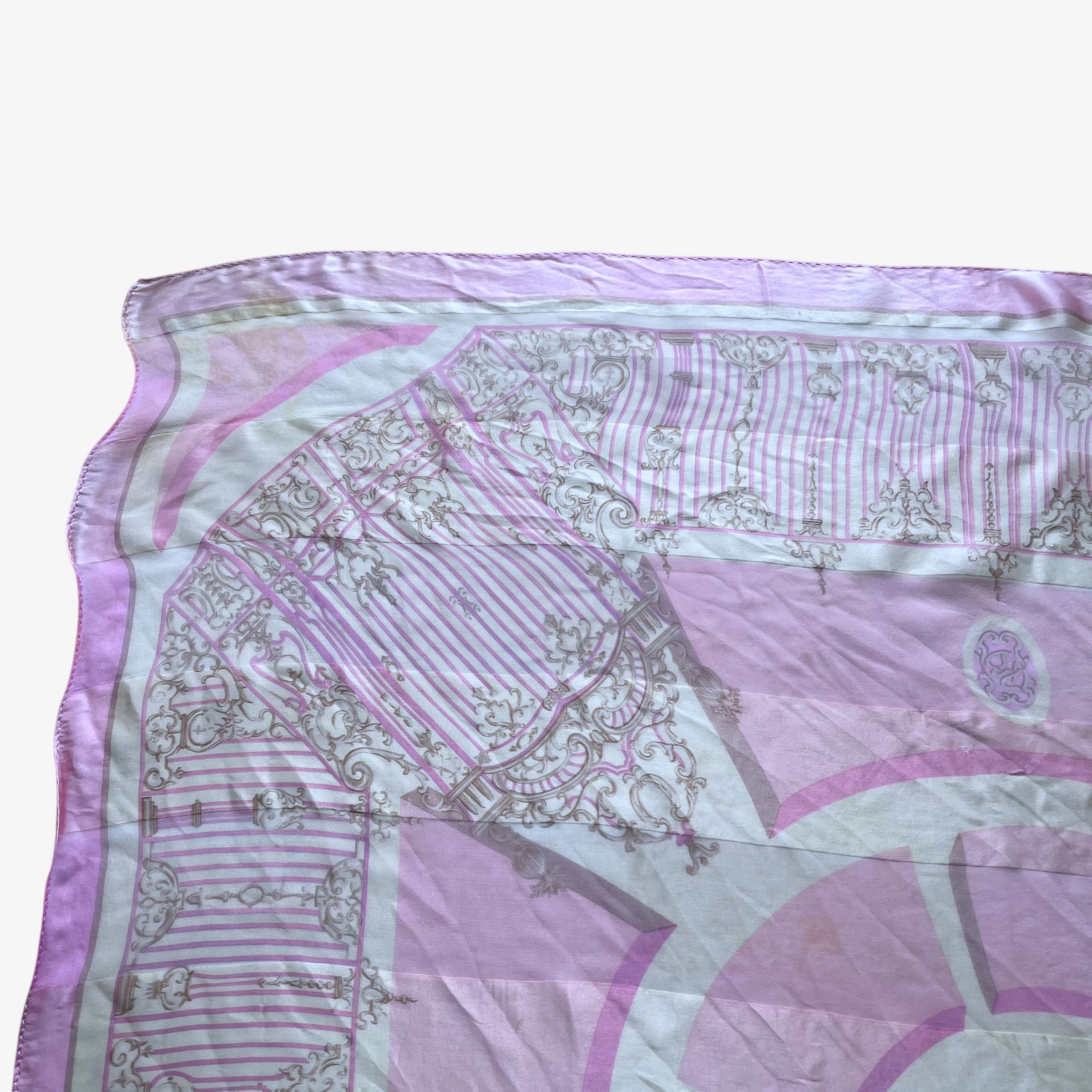 Balmain Vintage 80s Pierre Balmain Baroque Gate Print Silk Scarf Size ONE SIZE - 4 Thumbnail