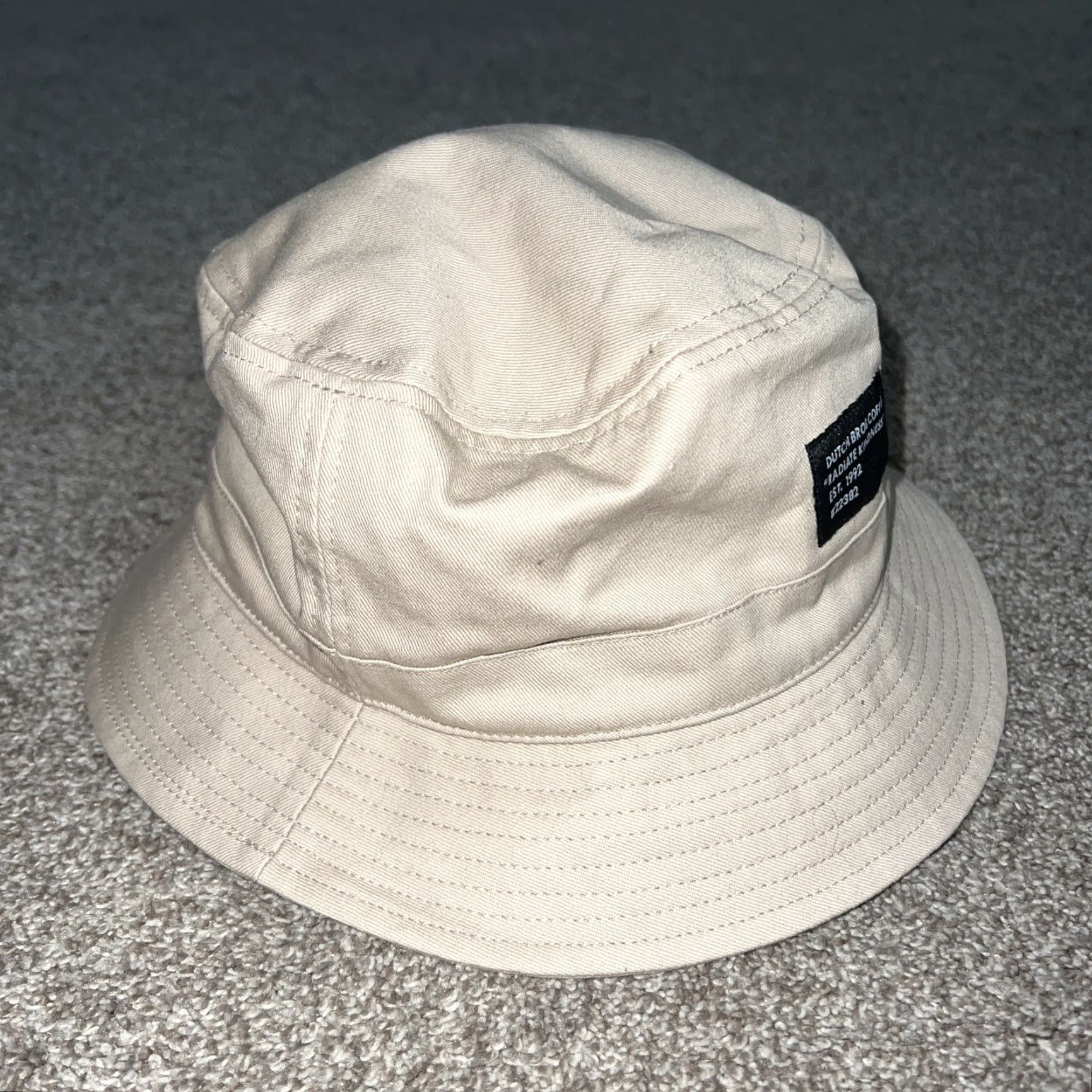 Vintage Dutch Bros Bucket Hat Beige One Size Men Accessories Size ONE SIZE - 3 Thumbnail