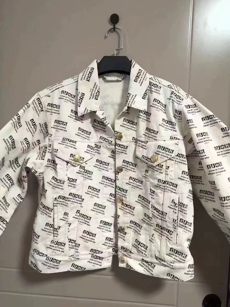 Gucci Full logo bullet screen denim jacket 2501-Nextarrow