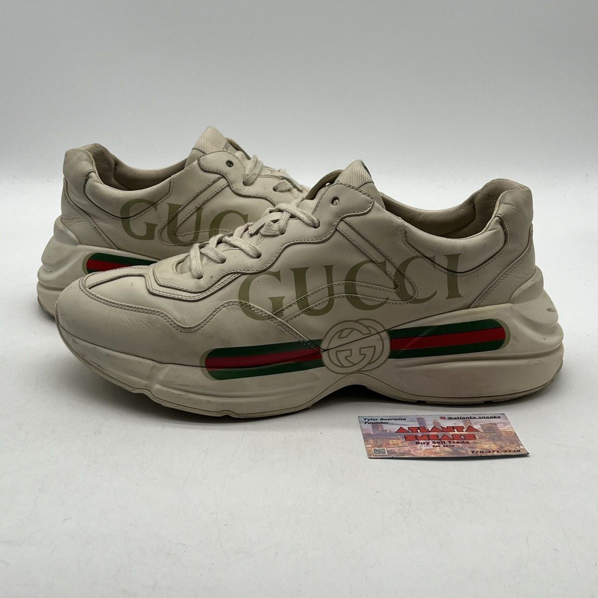 Gucci Gucci Rhyton Leather sneaker logo Size US 11 / EU 44 - 1 Thumbnail