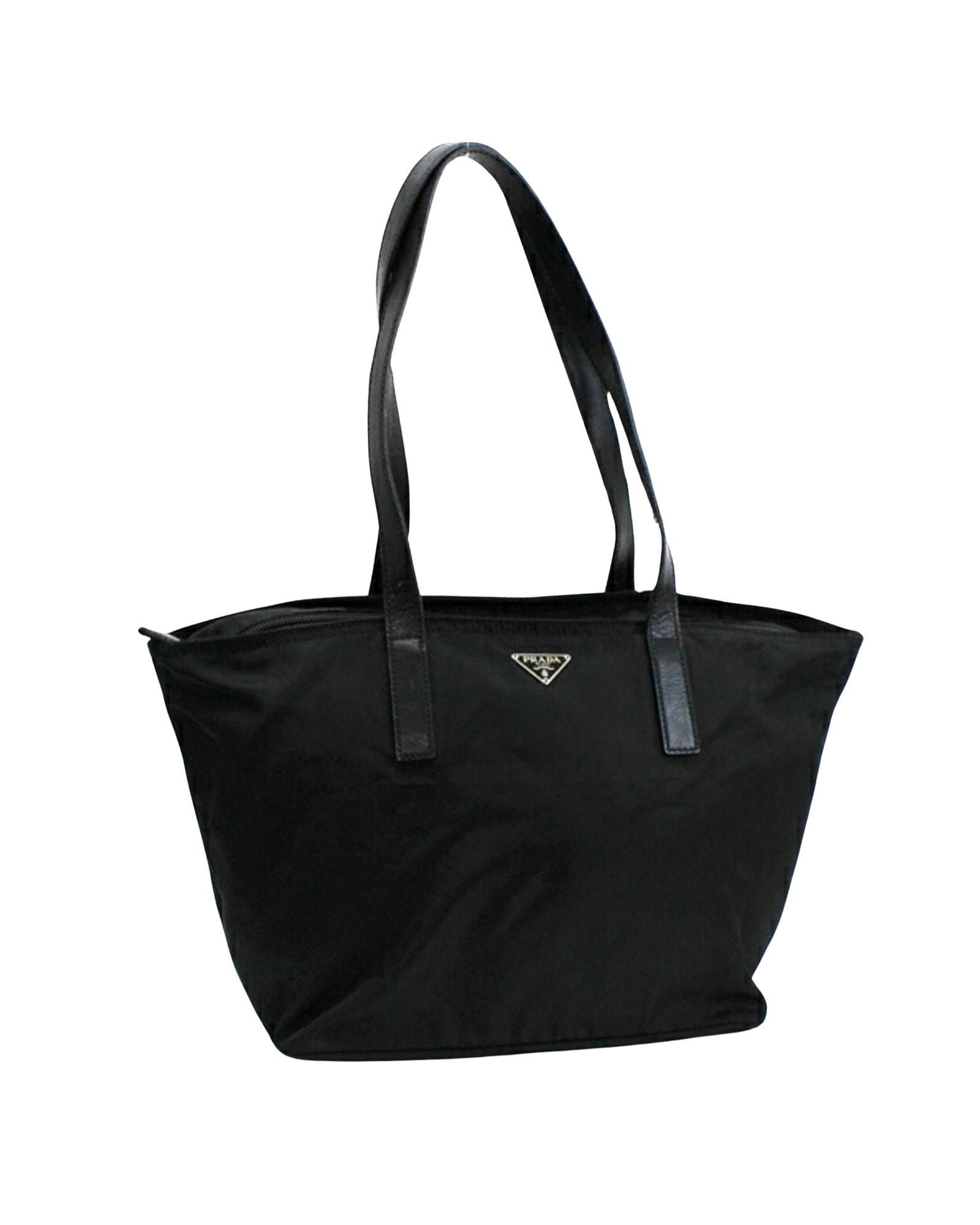 image of Prada Black Synthetic Handbag With Timeless Elegance, Women's