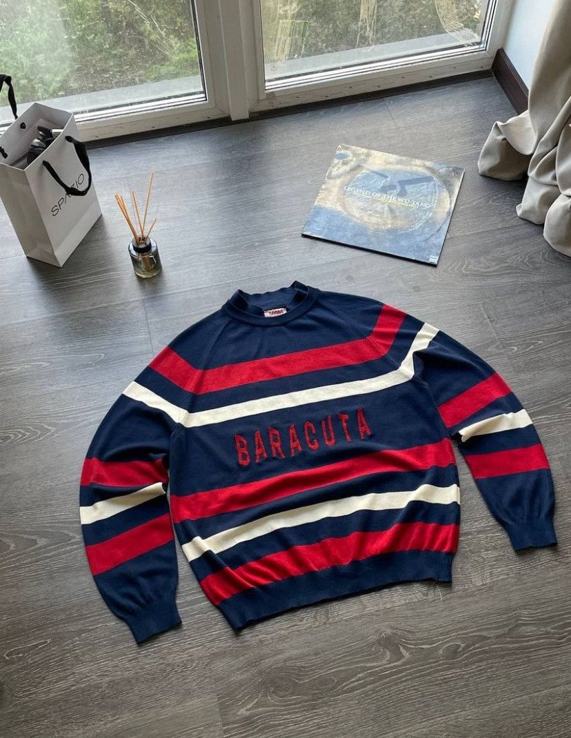 Baracuta Baracuta Embroidered Logo Stripe Sweater Double Neck Size: M Size US M / EU 48-50 / 2 - 8 Thumbnail
