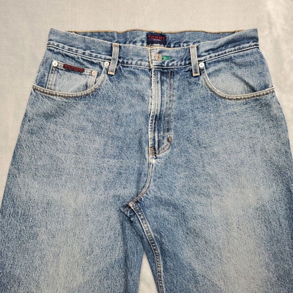 Tommy Hilfiger Vintage Tommy Hilfiger Jeans Mens 34x32 Faded Blue Denim Relaxed Loose Retro Y2K Jeans Mens 34 Blue 90s USAAmerican Mens Jeans Size US 34 / EU 50 - 3 Thumbnail