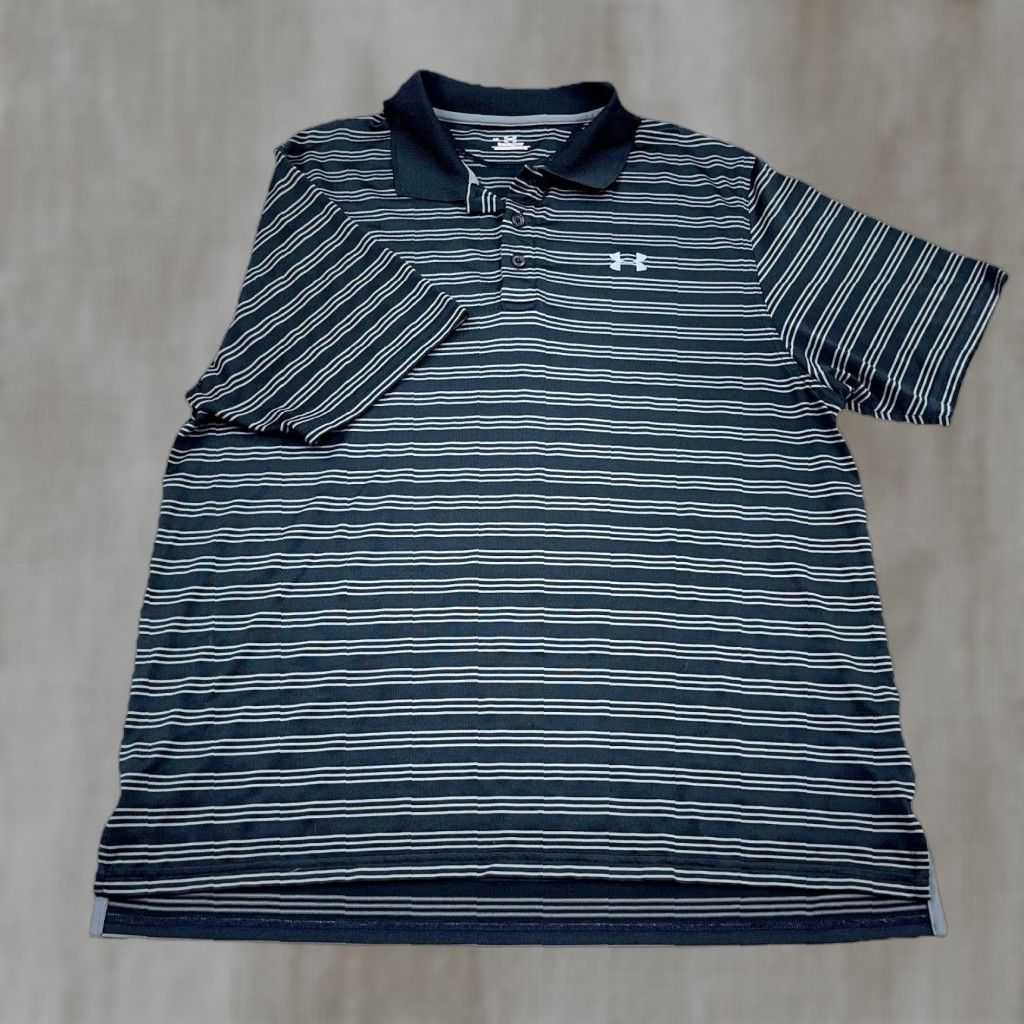 Under Armour Under Armour Polo Shirt Men L Black White Striped HeatGear Performance Golf Shirt Size US L / EU 52-54 / 3 - 1 Thumbnail
