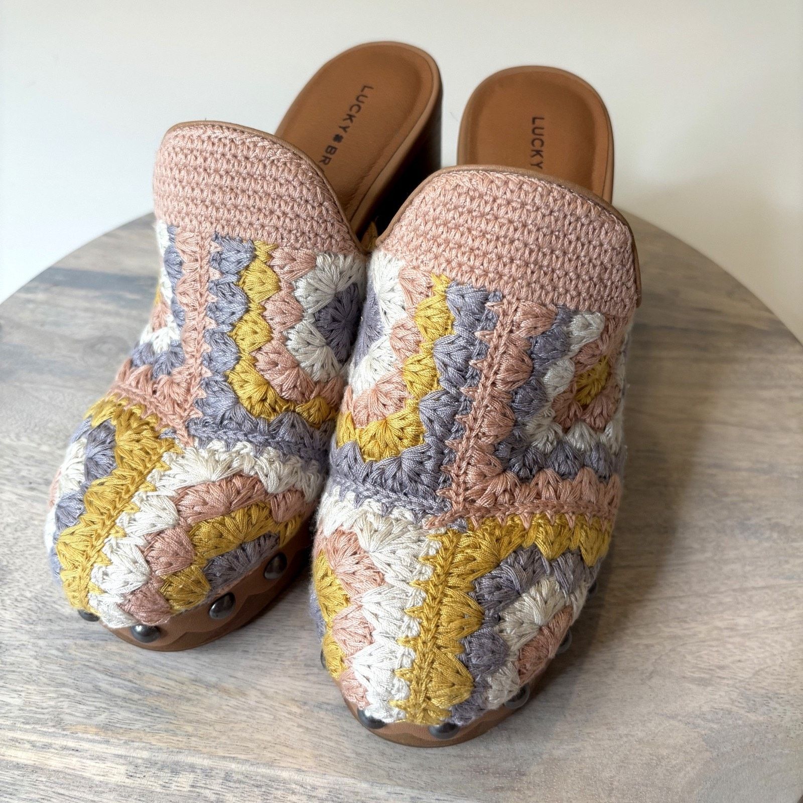Lucky Brand Lucky Brand Immia Crochet Clogs Boho Retro Studded Size 8 Size US 8 / IT 38 - 4 Thumbnail