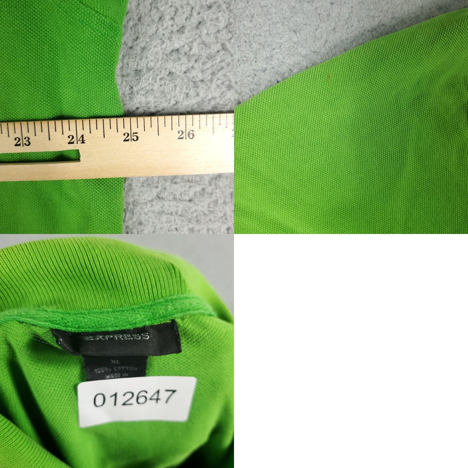 Express Express Polo Shirt Mens Medium Green Short Sleeve Logo Button 100% Cotton Solid All Seasons Stained Size US M / EU 48-50 / 2 - 8 Thumbnail