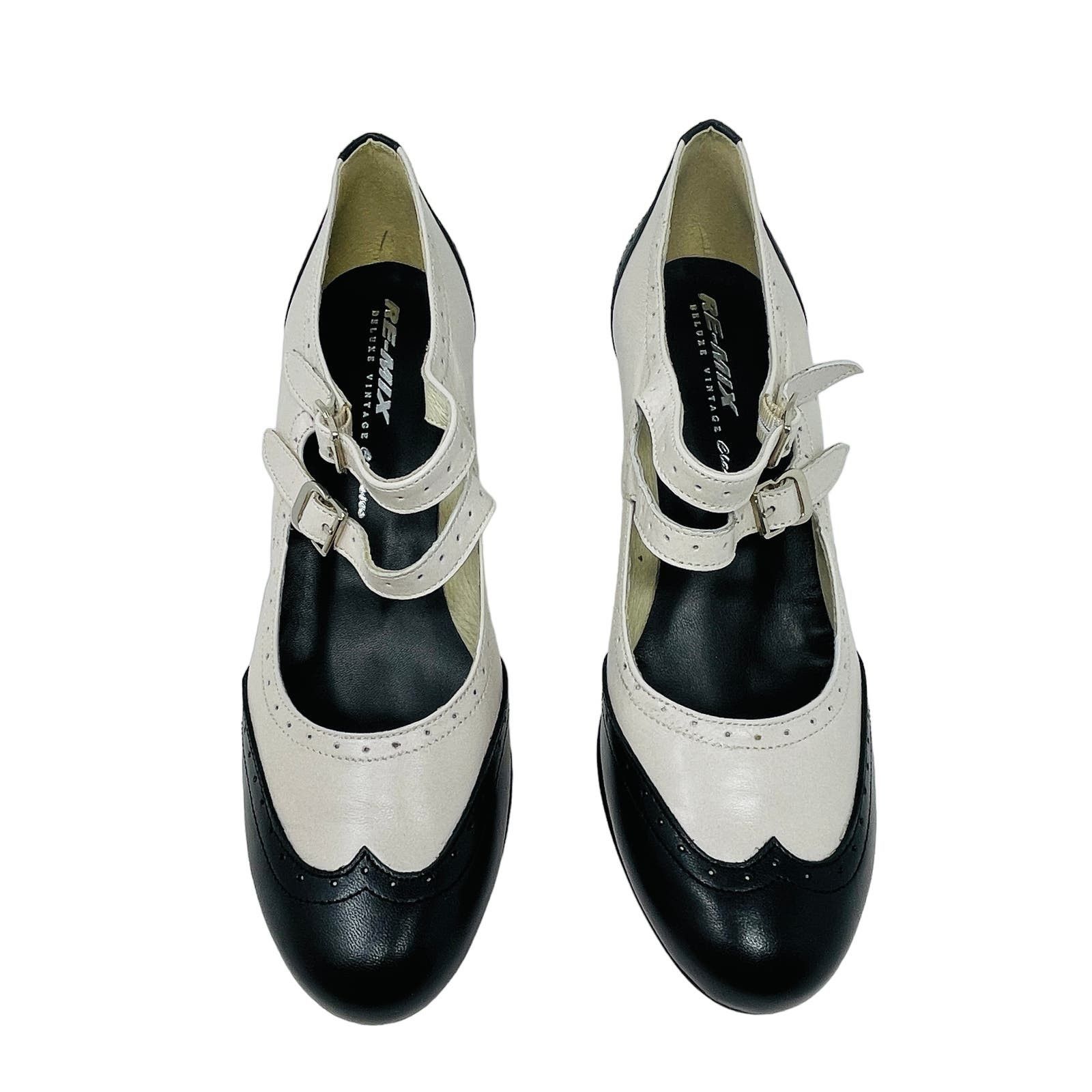 image of Re-Mix Vintage Millie Double Strap Spectator Pump Size 7 Nwb Shoes in Black, Women's