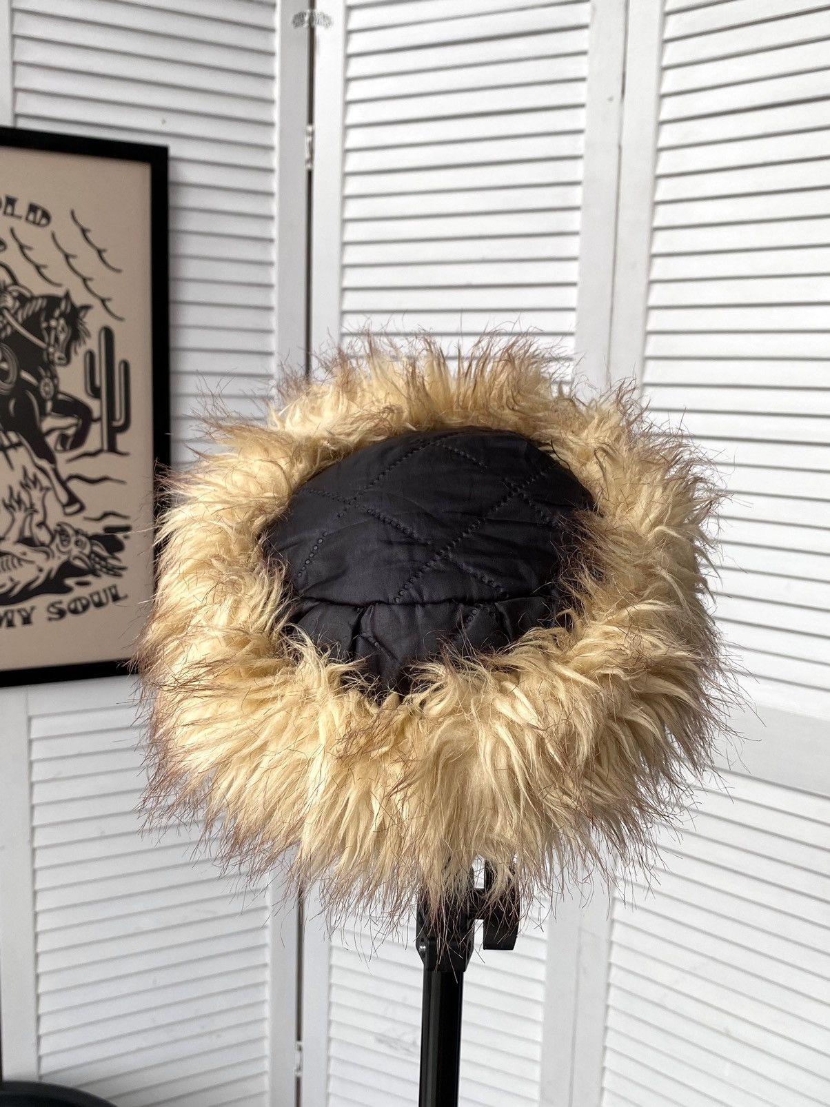Designer × Vintage Vintage Fuzzy Hat Real Fur Beret Style Y2K Yeti Size ONE SIZE - 10 Thumbnail