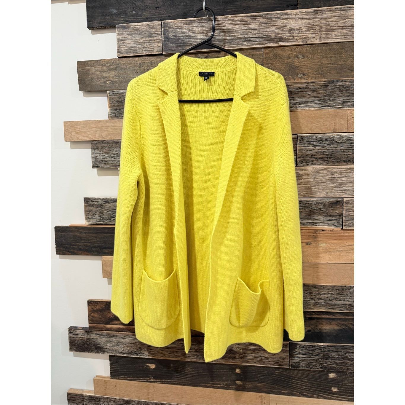Robert Talbott Talbots Notch Collar yellow Sweater Blazer open front size M Size M / US 6-8 / IT 42-44 - 2 Thumbnail