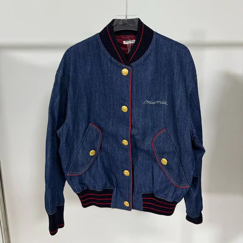 Miu Miu Miu Miu Blue Cotton Jacket for Women 0089 Size M / US 6-8 / IT 42-44 - 1 Thumbnail