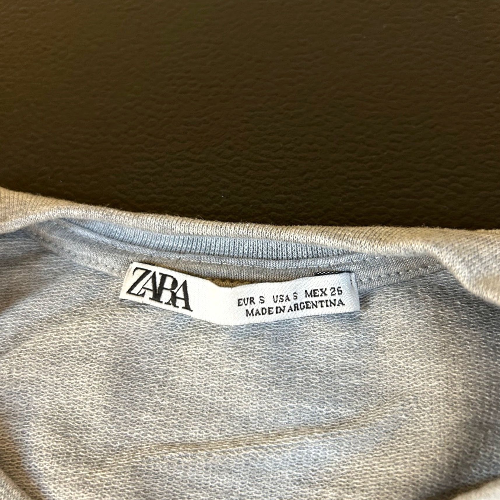 Zara Zara Sweatshirt Pullover Cropped Long Sleeve Gray Womens Small Casual Comfort Knit Cotton Blend Crew Neck Pullover Women Size S / US 4 / IT 40 - 3 Thumbnail