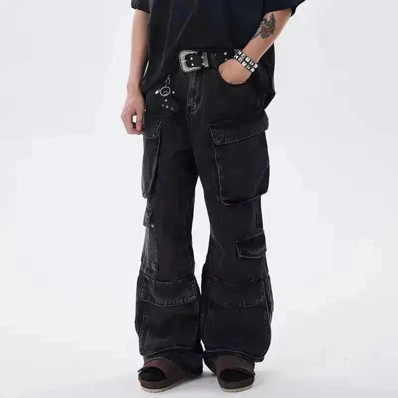 Japanese Brand Heavy vintage wash multi-pocket baggy design jeans Size US 34 / EU 50 - 6 Thumbnail
