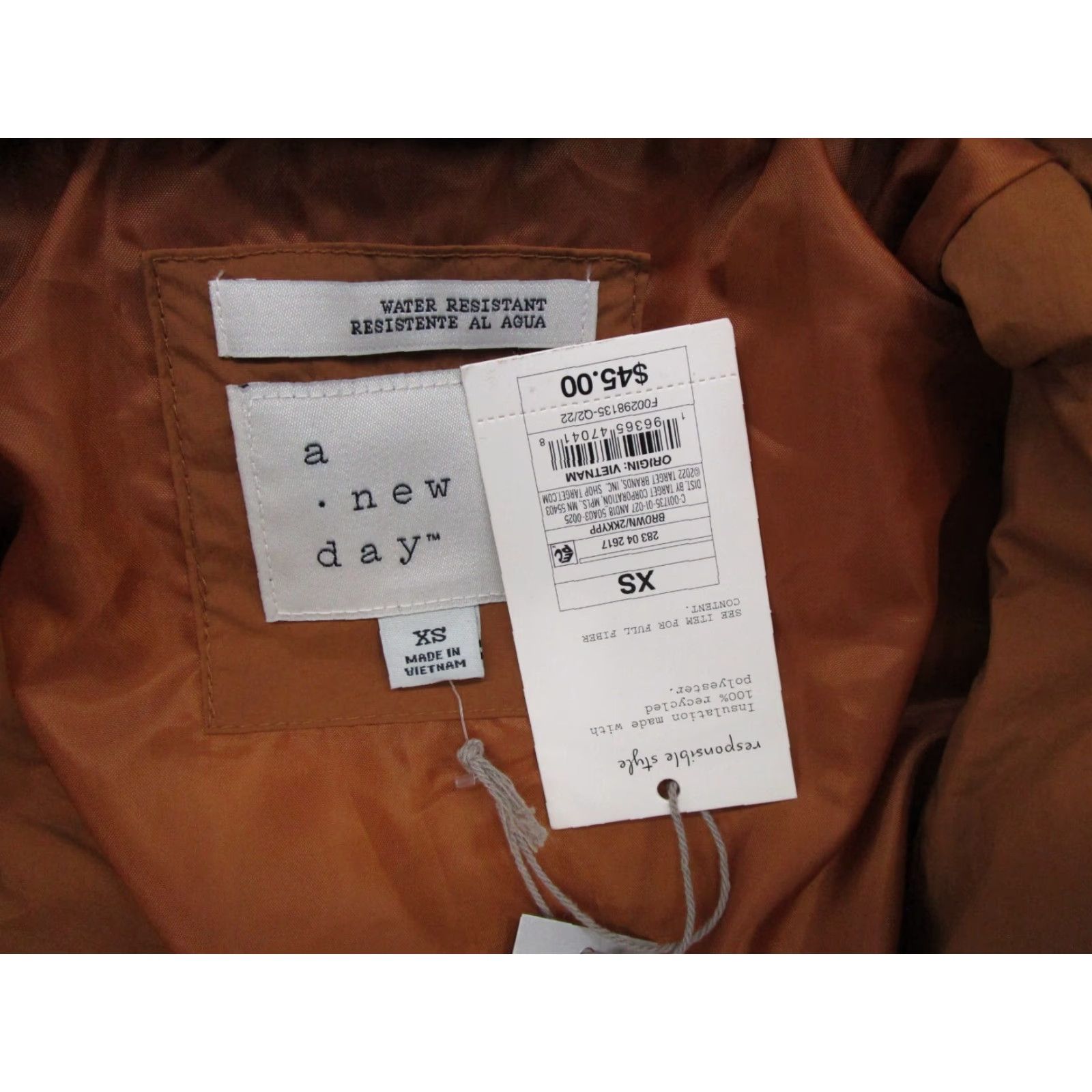 Vintage A New Day Water Resistant Brown Belted Jacket Insulated Puffer XS Winter Jacket Womens Belted Brown Water Resistant Puffer Insulated XS Winter New Day Size XS / US 0-2 / IT 36-38 - 2 Thumbnail