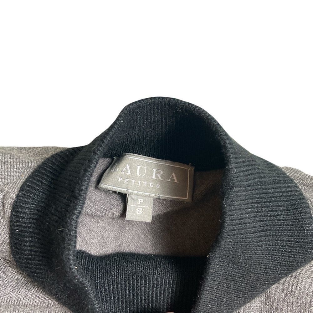 Other Laura Petites Grey & Black Short Sleeve Knit Top | Size S Size S / US 4 / IT 40 - 6 Thumbnail