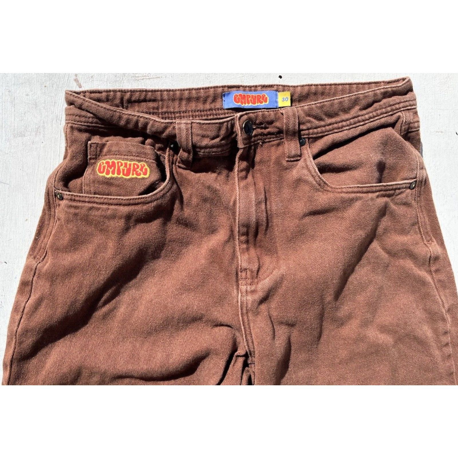 Empyre VINTAGE Girl's Empyre Jeans Brown Corduroy Logo 30 Street Hip Hop Embroidered Brown Corduroy Logo 30 Jeans Emypre Relax Mens Women Girls Boys Size 30" / US 8 / IT 44 - 5 Thumbnail