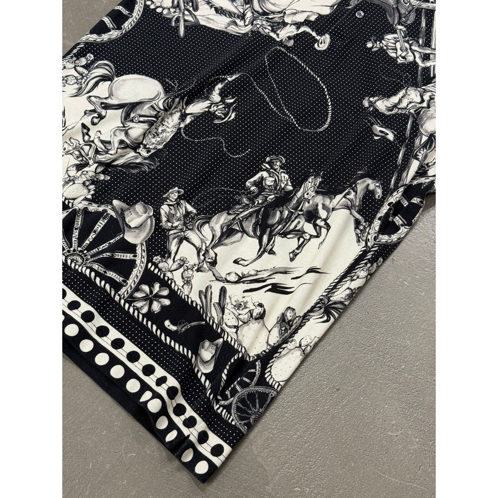 Dolce & Gabbana F/W 2016 Dolce & Gabbana Western-print Piqué Polo Shirt Size US M / EU 48-50 / 2 - 5 Thumbnail