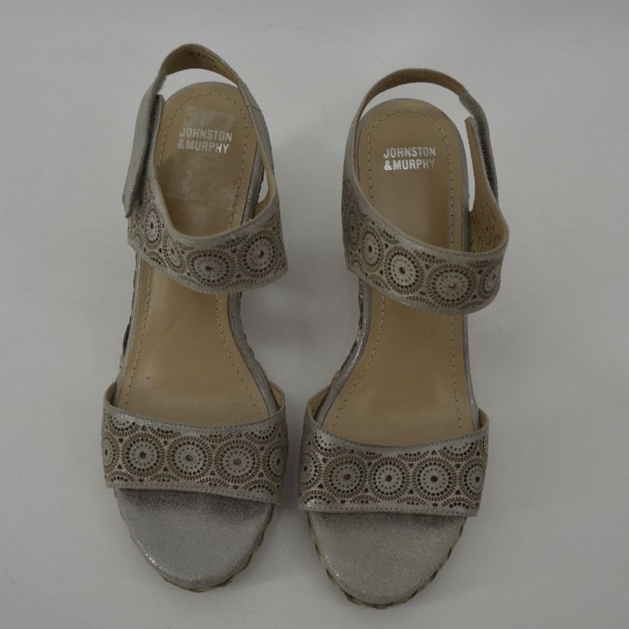 Johnston & Murphy Johnston & Murphy Wedge Sandals Gray Cutout Espadrille 7.5 Size US 7.5 / IT 37.5 - 10 Thumbnail
