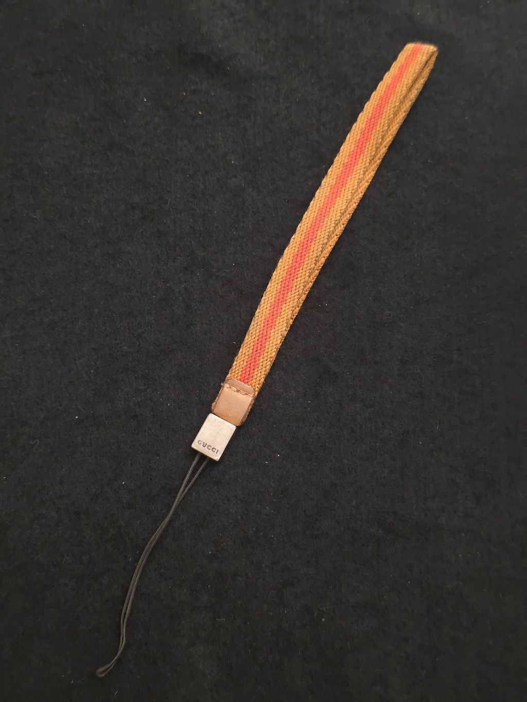 Gucci Vintage 90s Gucci Web Stripe Canvas Phone Strap Charm Size ONE SIZE - 1 Thumbnail
