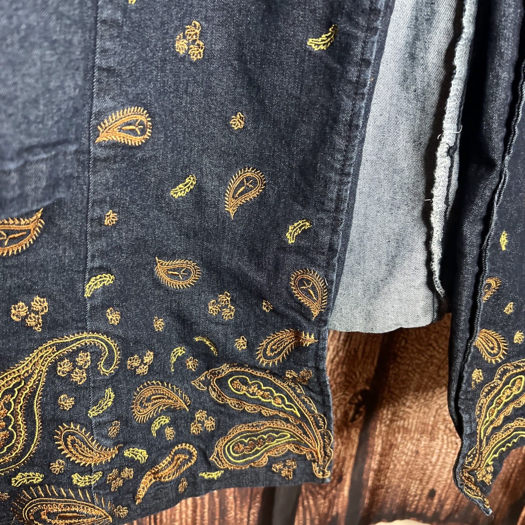 Vintage Jessica London Jacket Denim Embroidered 28W Plus Long Sleeve Hook & Eye Denim Jacket Blue 90s Classic Womens Size 4XL / US 24-26 - 3 Thumbnail