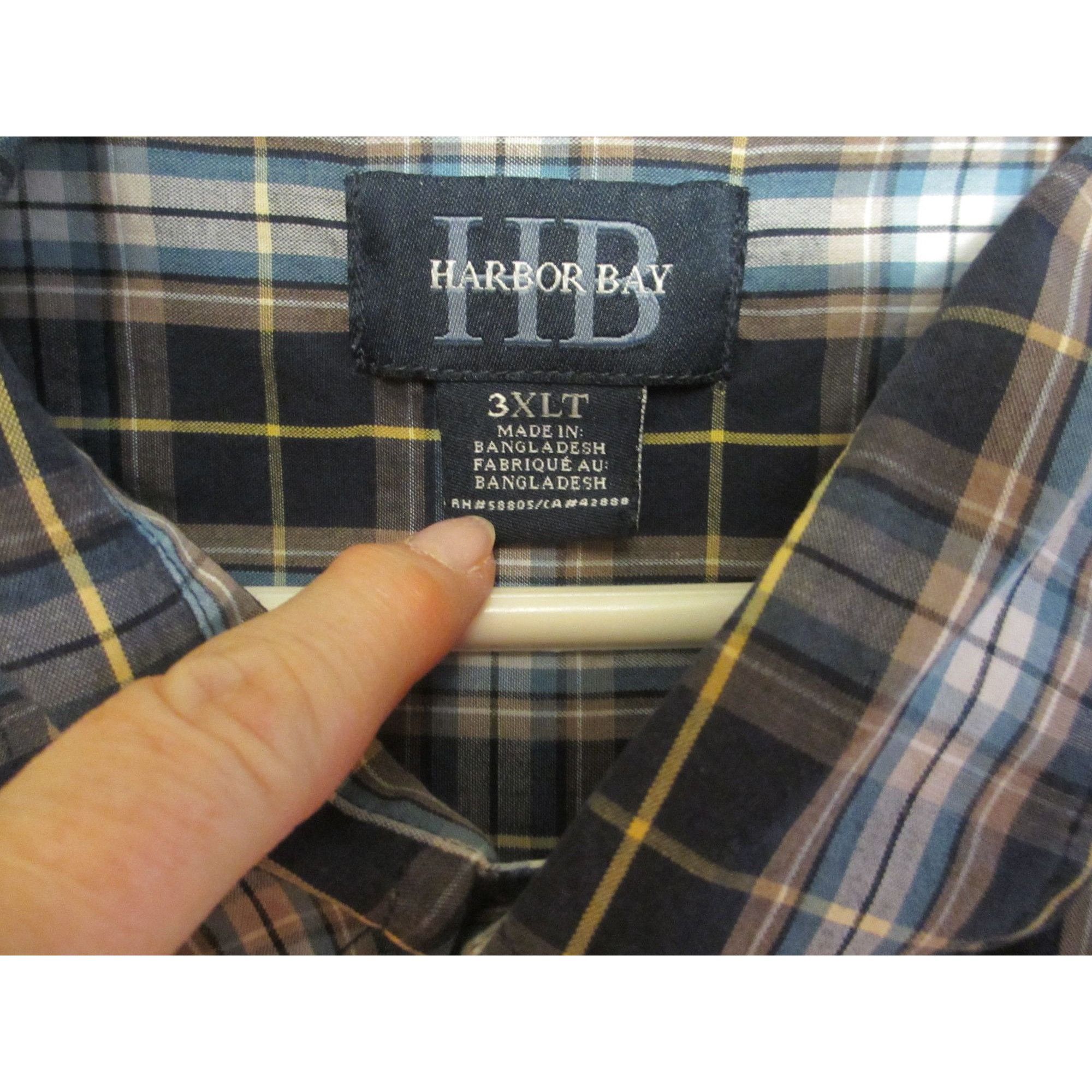 Other Harbor Bay Mens 3XLT Button-Up Plaid Short Sleeve Shirt Navy Size US XXL / EU 58 / 5 - 5 Thumbnail