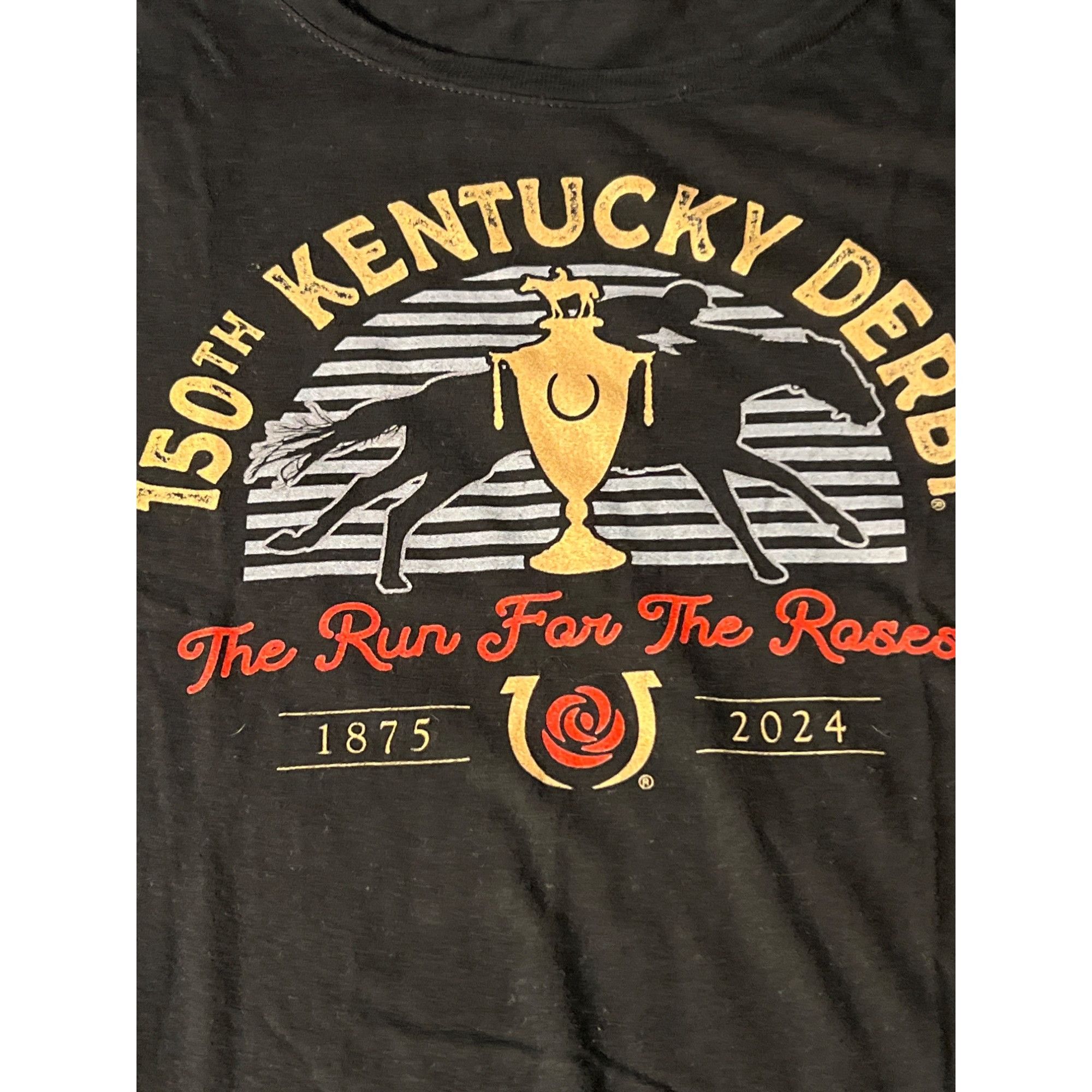 Gildan 150th Kentucky Derby 2024 Black Graphic T Shirt Gildan Run F Size L / US 10 / IT 46 - 1 Thumbnail