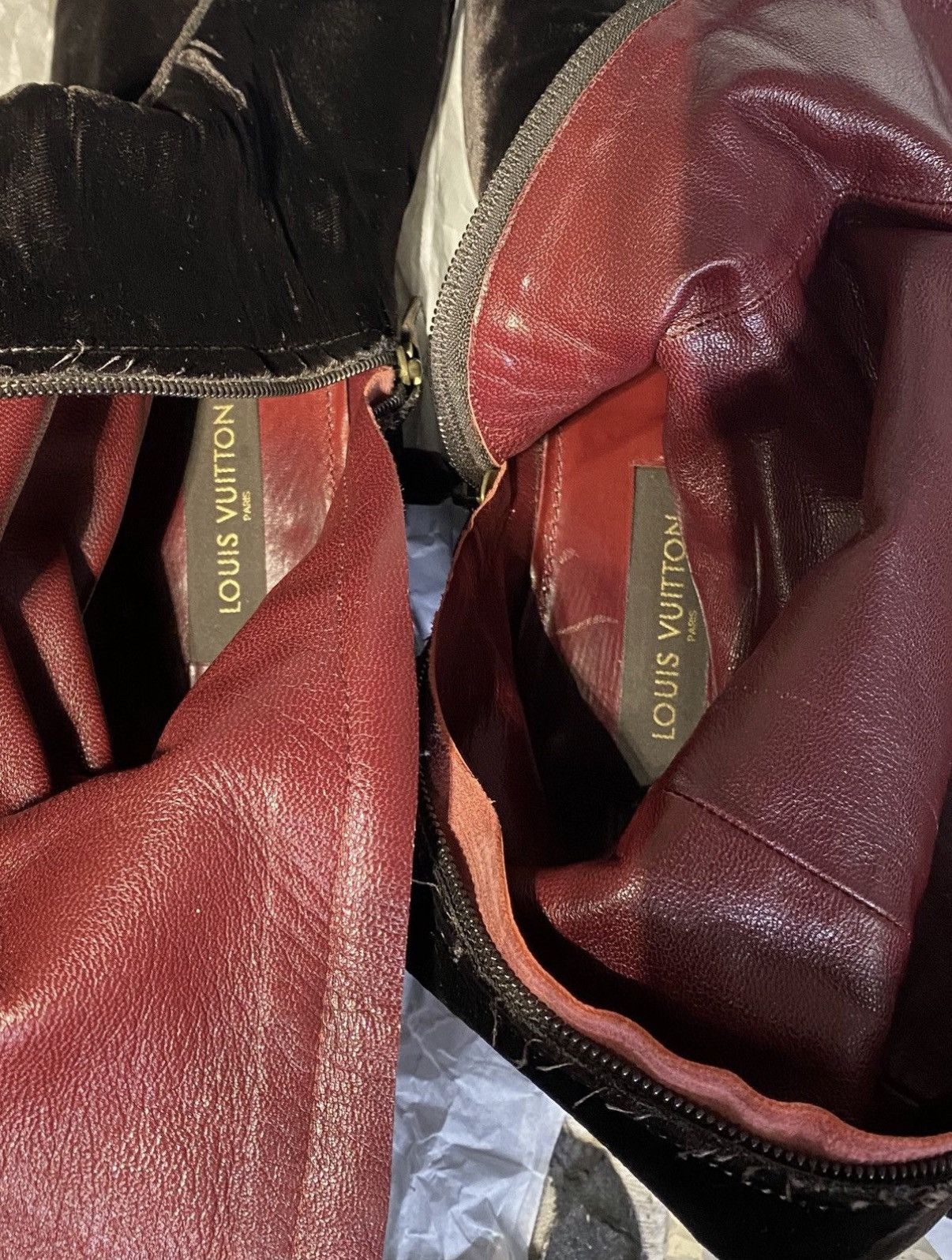 Louis Vuitton Louis Vuitton Velvet Riding Boots (extremely rare) Size US 11 / EU 44 - 14 Thumbnail
