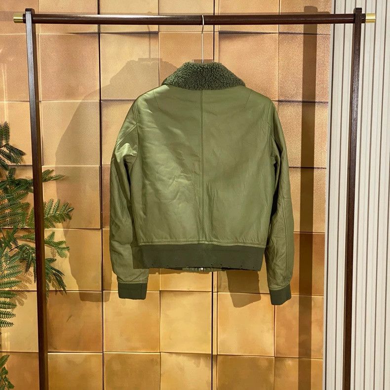 LOEWE Logo leather coat with fur