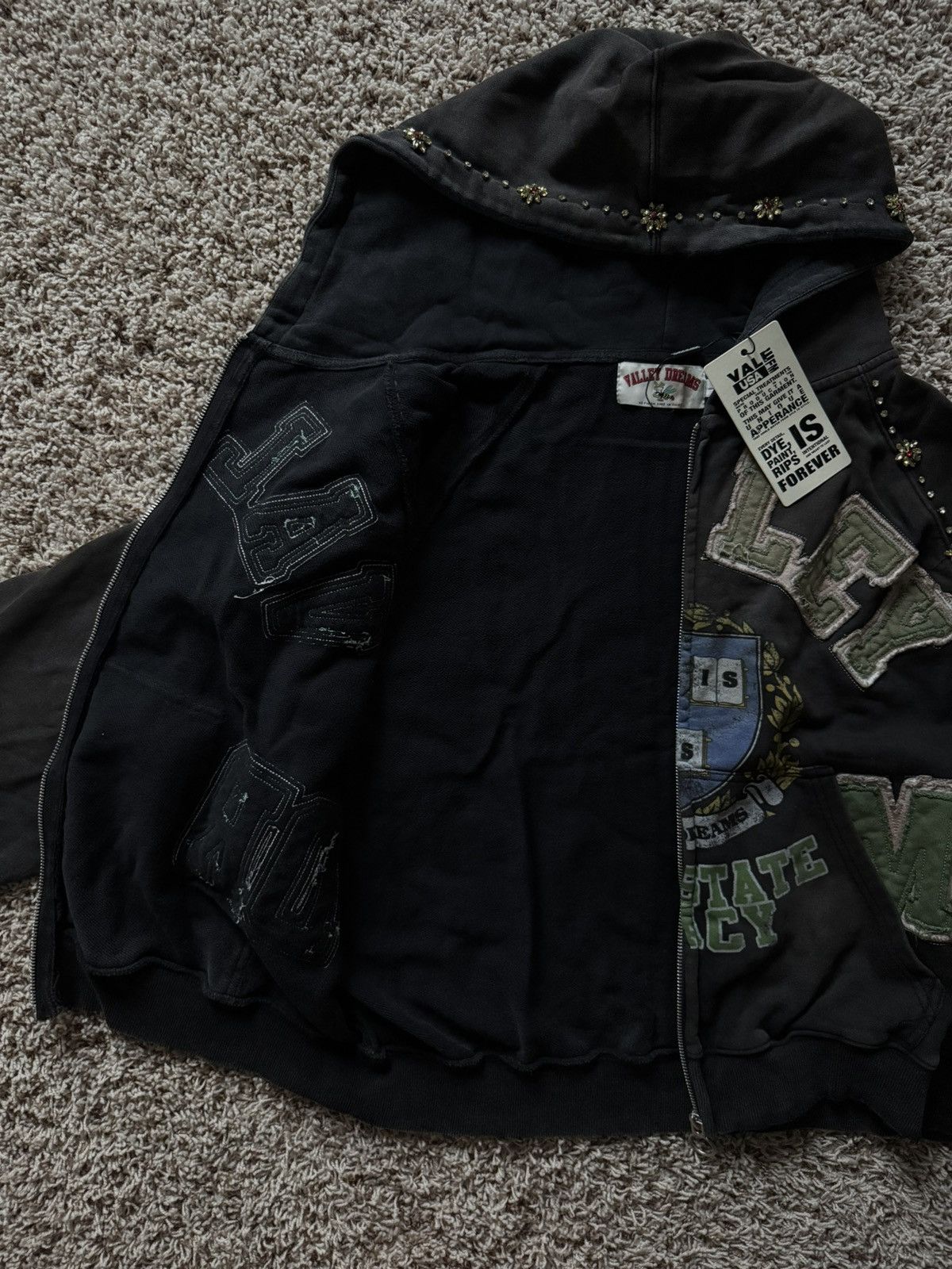 Vale Vale Forever Black Green Gem Zip Up Hoodie State Legacy Size US L / EU 52-54 / 3 - 12 Thumbnail