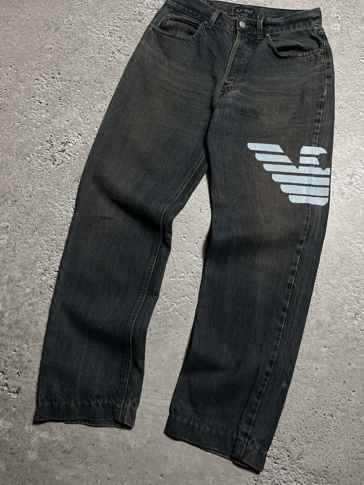 Armani × Vintage Custom Vintage Armani Jeans AJ Logo Denim Jeans Size US 30 / EU 46 - 10 Thumbnail