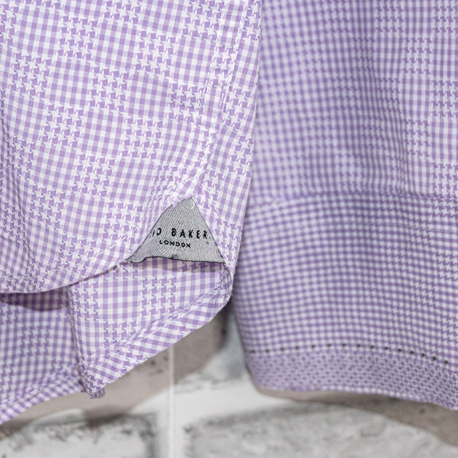 Ted Baker TED BAKER London Button up Shirt Light Purple mini Check Size US XL / EU 56 / 4 - 6 Thumbnail