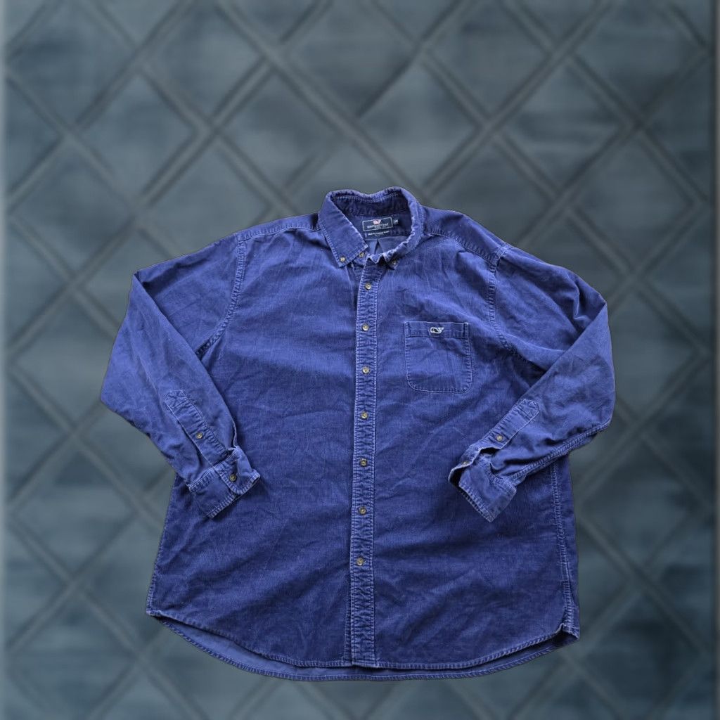 Vineyard Vines Vineyard Vines Shirt Mens 2XL Blue Corduroy Slim Fit Tucker Shirt Long Sleeve Size US XXL / EU 58 / 5 - 1 Thumbnail