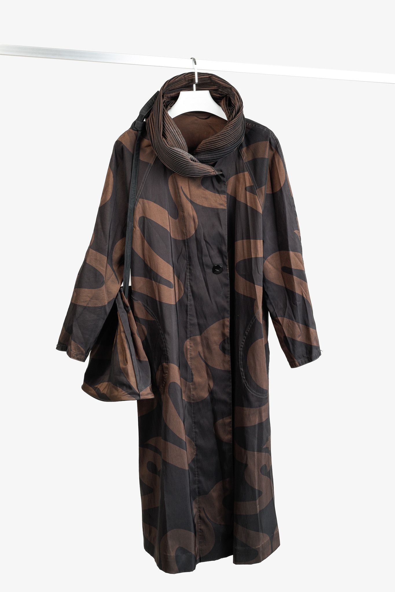 Other Mycra Pac Donatella Wavy-Print Reversible Long Raincoat Size XL / US 12-14 / IT 48-50 - 2 Thumbnail