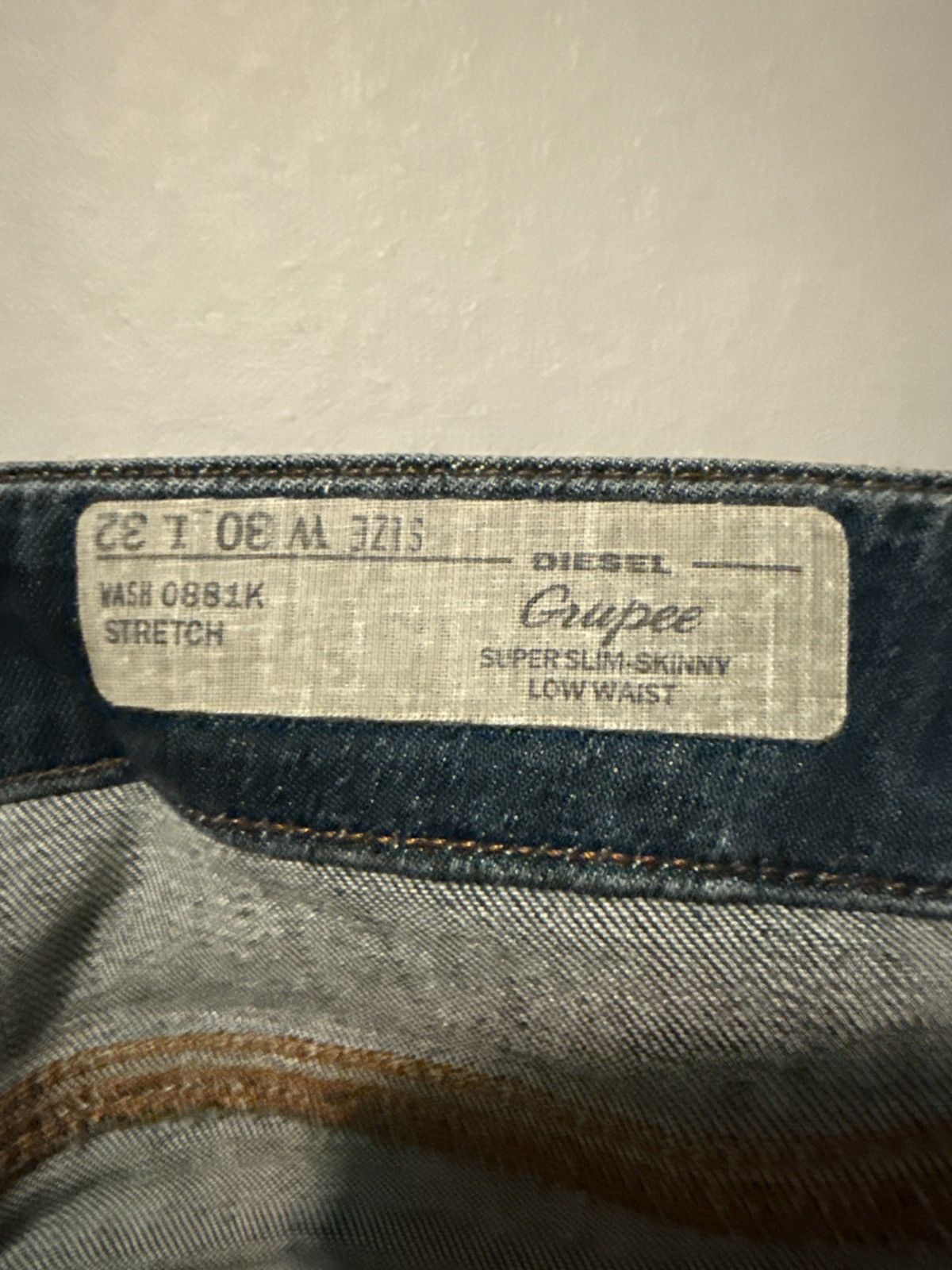 Diesel Diesel Grupee Jeans W30 L32 Super Skinny Low Waist Size US 32 / EU 48 - 2 Thumbnail