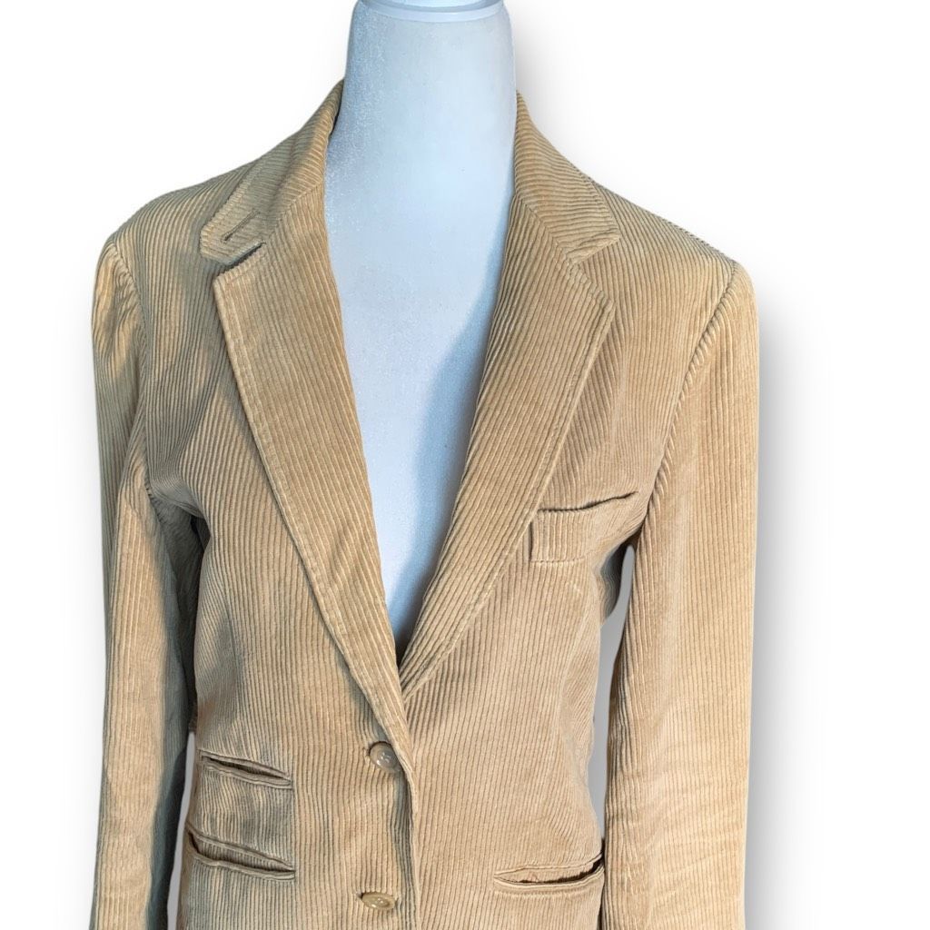 Vintage Vintage Nelson Hall Beige Tailored Corduroy Blazer Jacket Ac Size L / US 10 / IT 46 - 4 Thumbnail