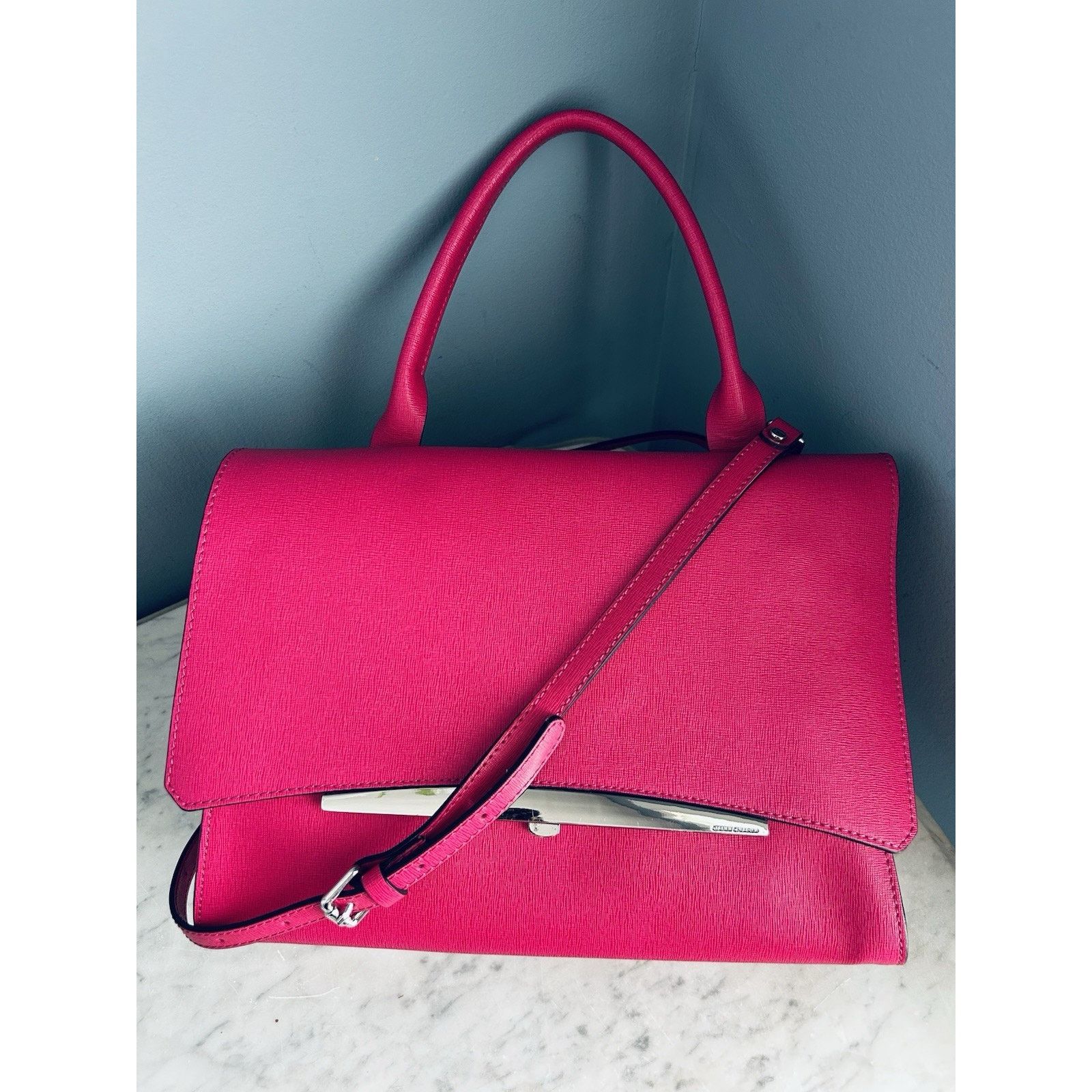 Gianni Chiarini NWT Gianni Chiarini Dua Handbag Hot Pink Bag Italy Metallic Size ONE SIZE - 20 Thumbnail