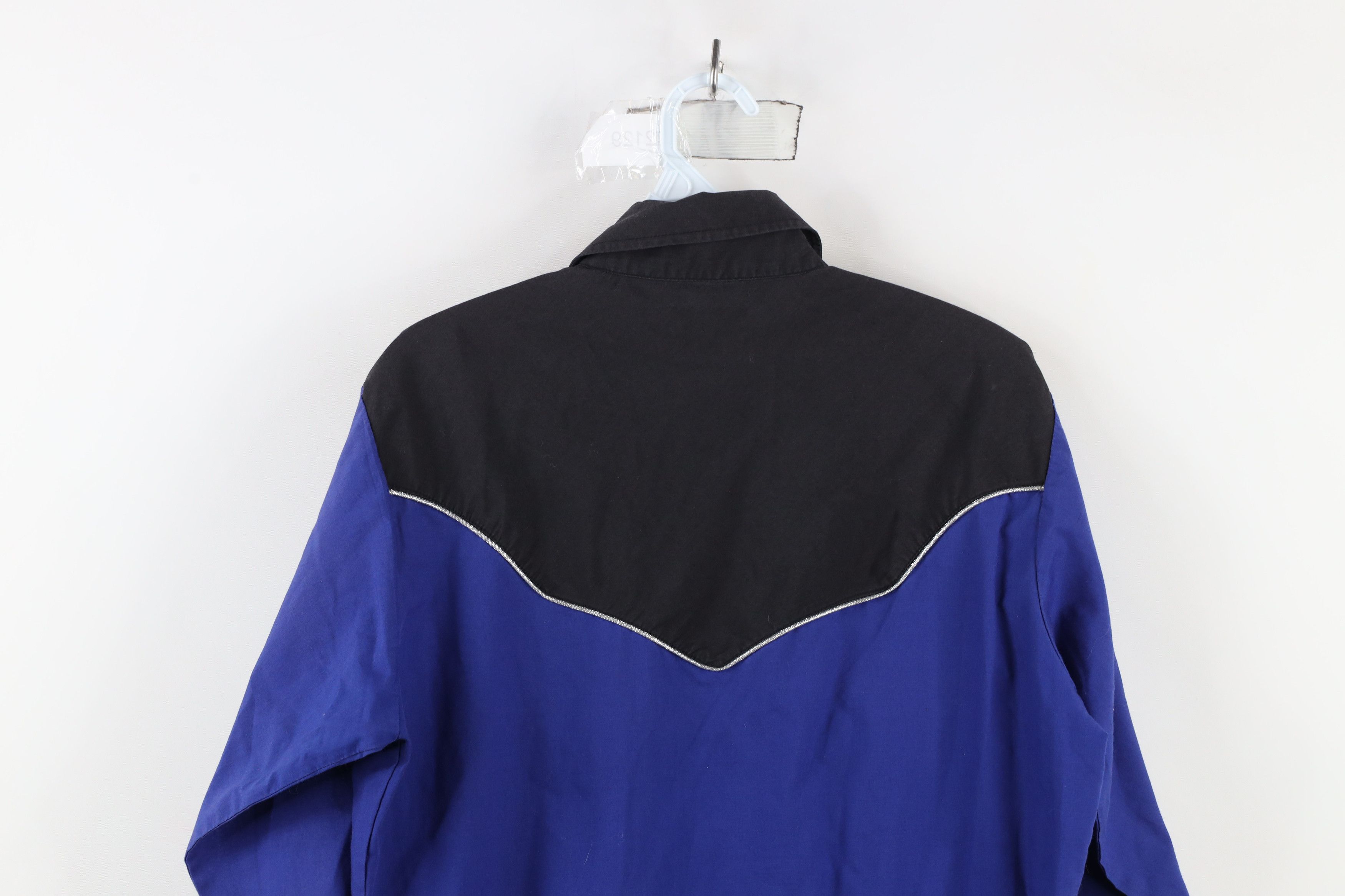Vintage Vintage 90s Rockabilly Western Tribal Snap Button Shirt Blue Size US S / EU 44-46 / 1 - 12 Thumbnail