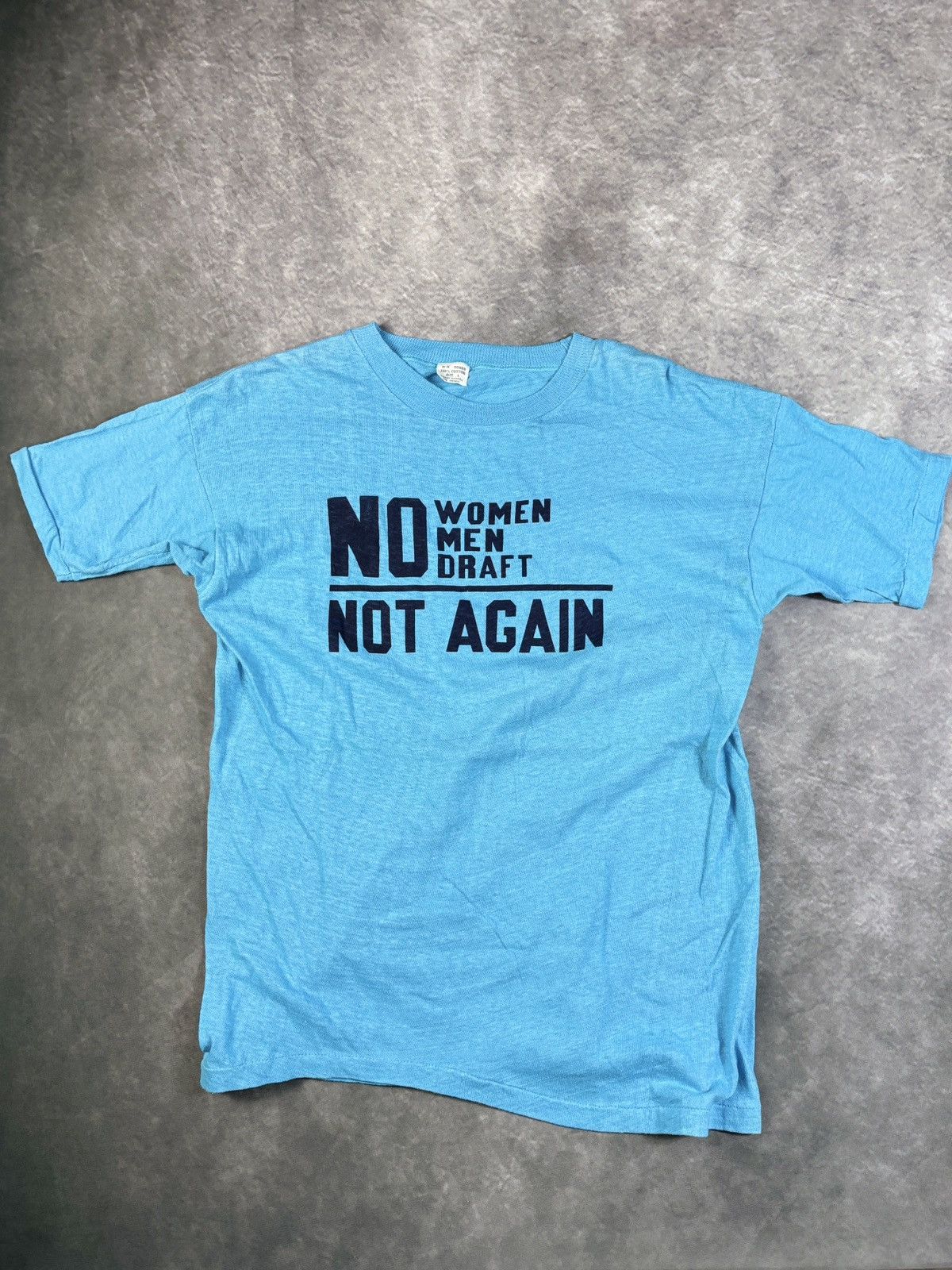 Vintage 1970s Anti Draft Tee True Vintage Political Protest Activist Size US M / EU 48-50 / 2 - 13 Thumbnail