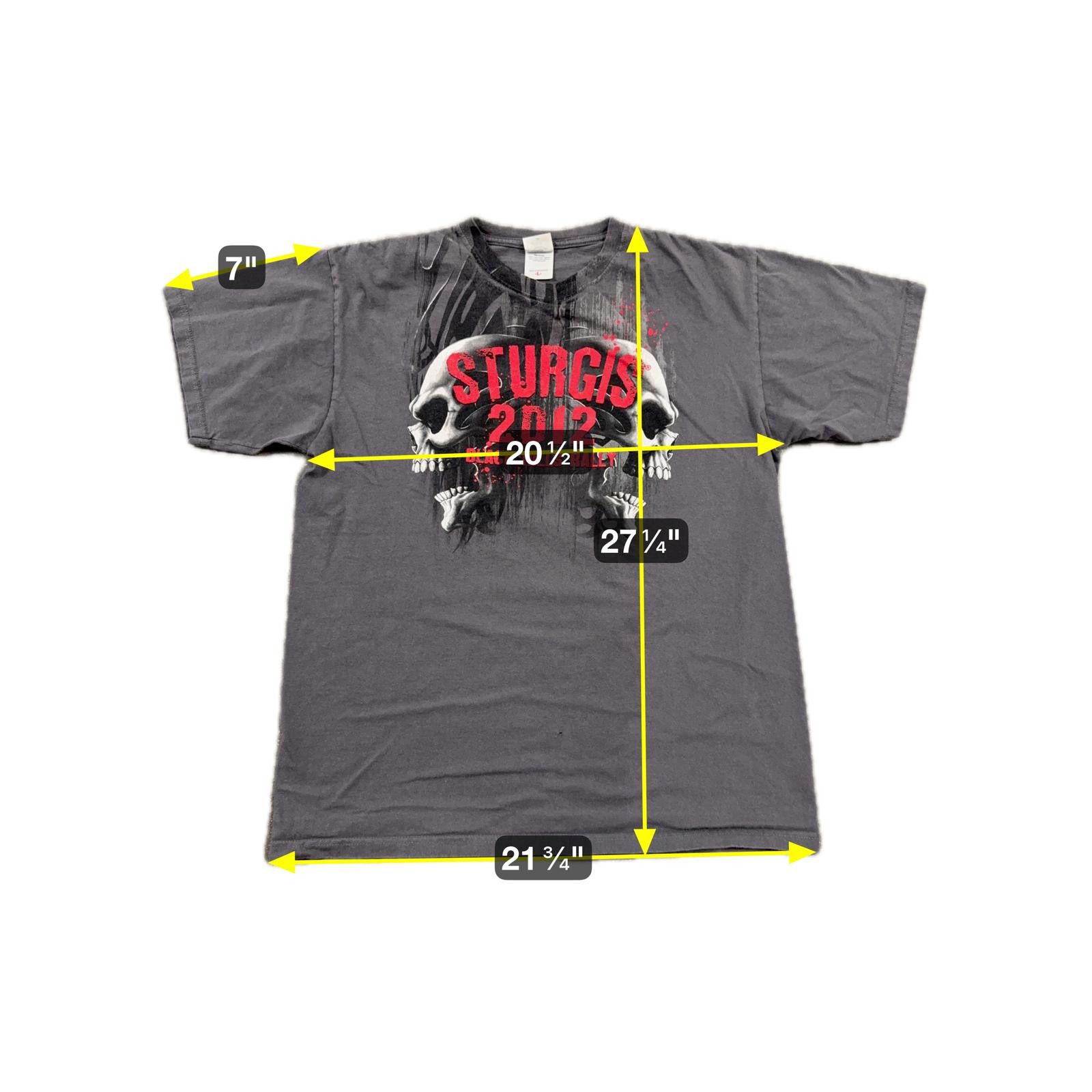 Anvil Sturgis 2012 Black Hills Rally Skulls Biker T-Shirt - L Size US L / EU 52-54 / 3 - 6 Thumbnail