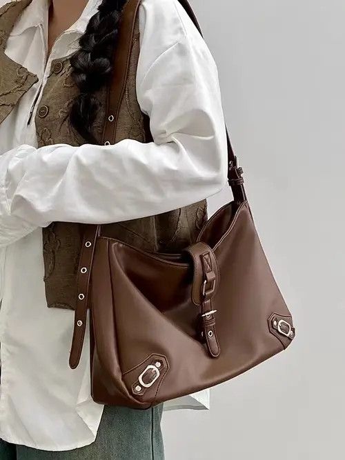 Vintage Retro y2 versatile shoulder bag for women brown Size ONE SIZE - 4 Thumbnail